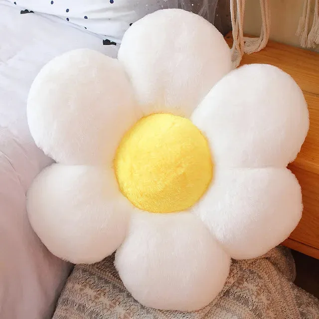 30/75cm six Petal Flower Cushion Girly Room Decor Sunflower Pillow Bay Window Grey Flower Setting for Kids Bedroom Seat Pillow v1