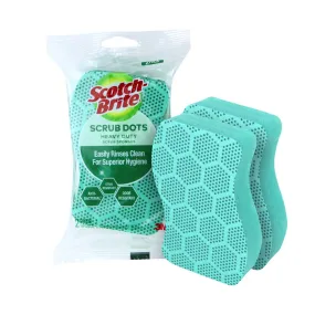 3M Scotchbrite Scrub Dots Heavy Duty 2 Pk Green