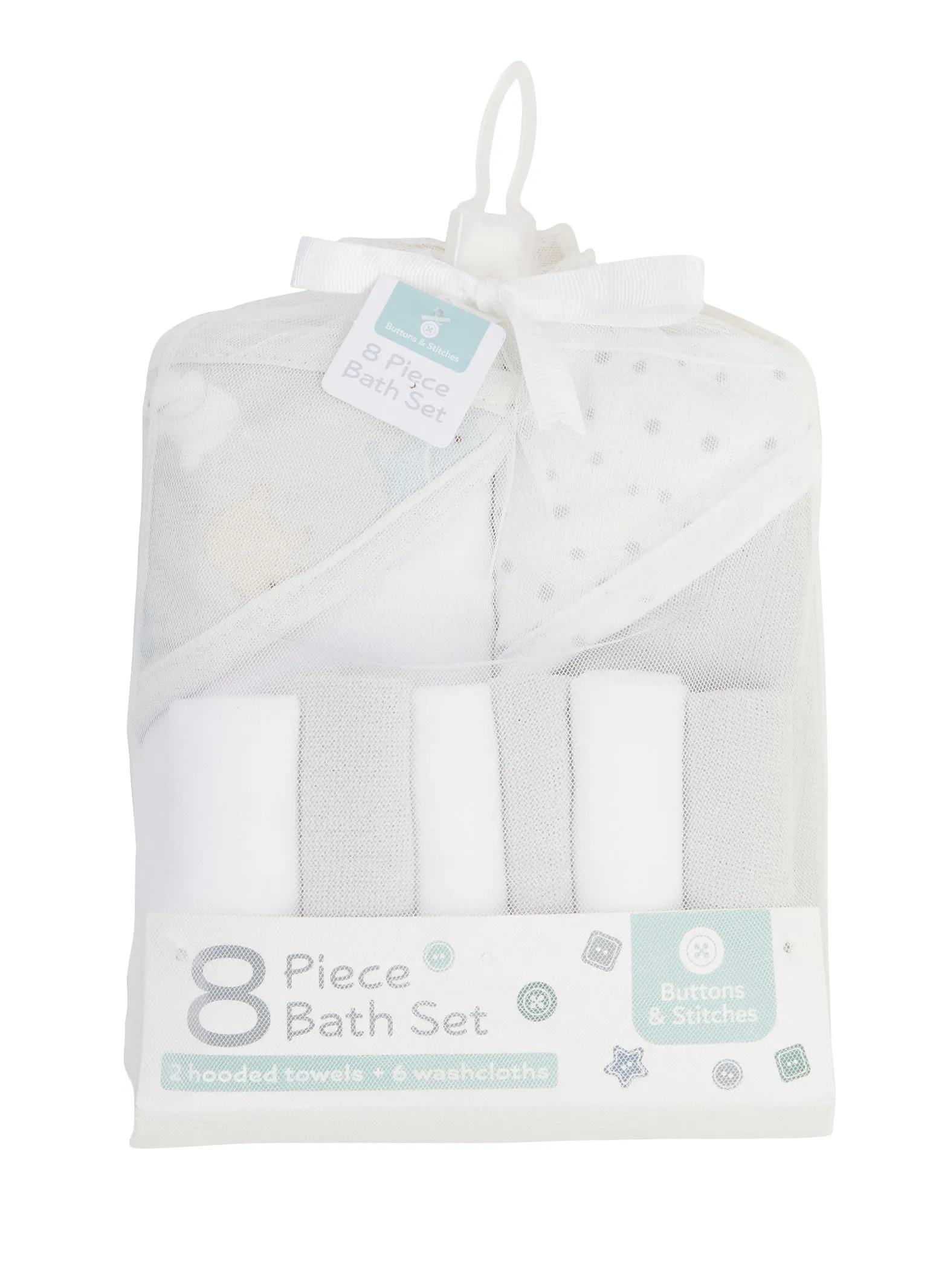 Baby Assorted Hooded Towels and Washcloths 8 Pack