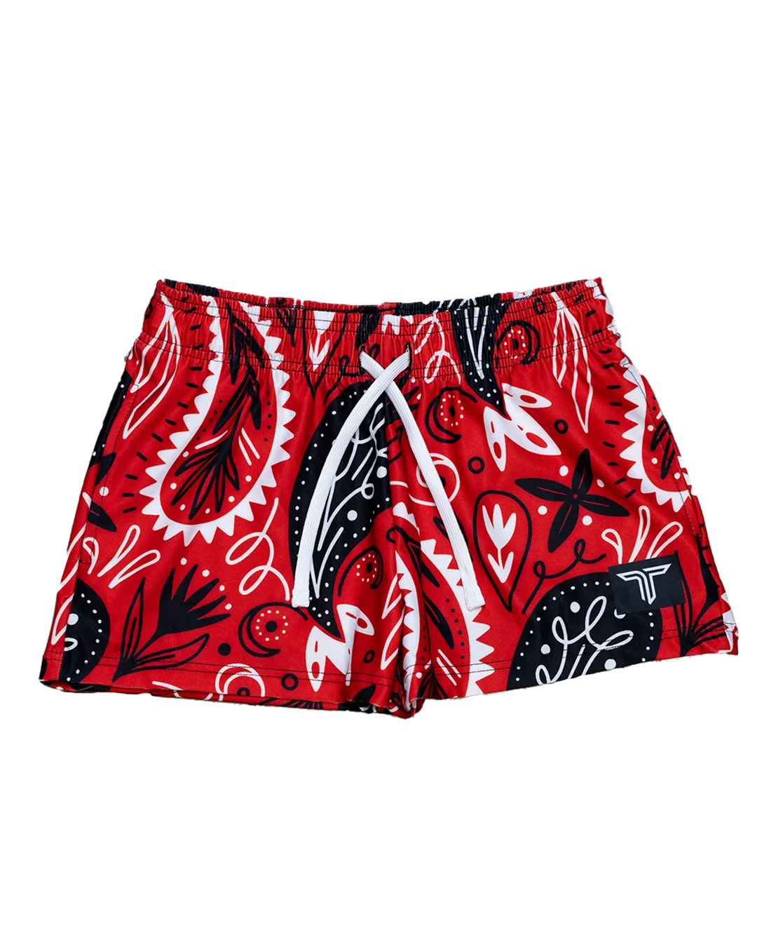 Bandana Women's Gym Short (3" Inseam) - Red