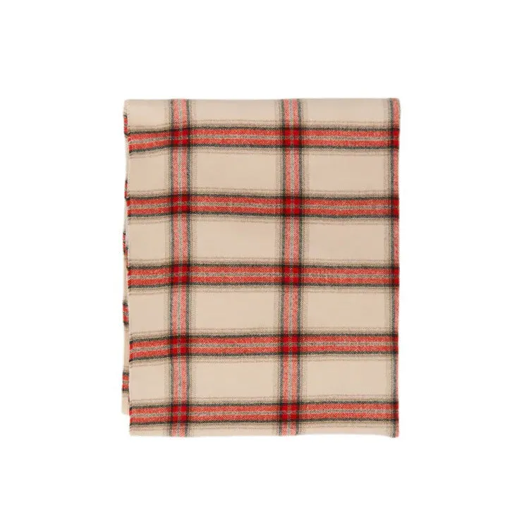 BerriesJam - 2024Red Cashmere Plaid Soft Thin Scarf