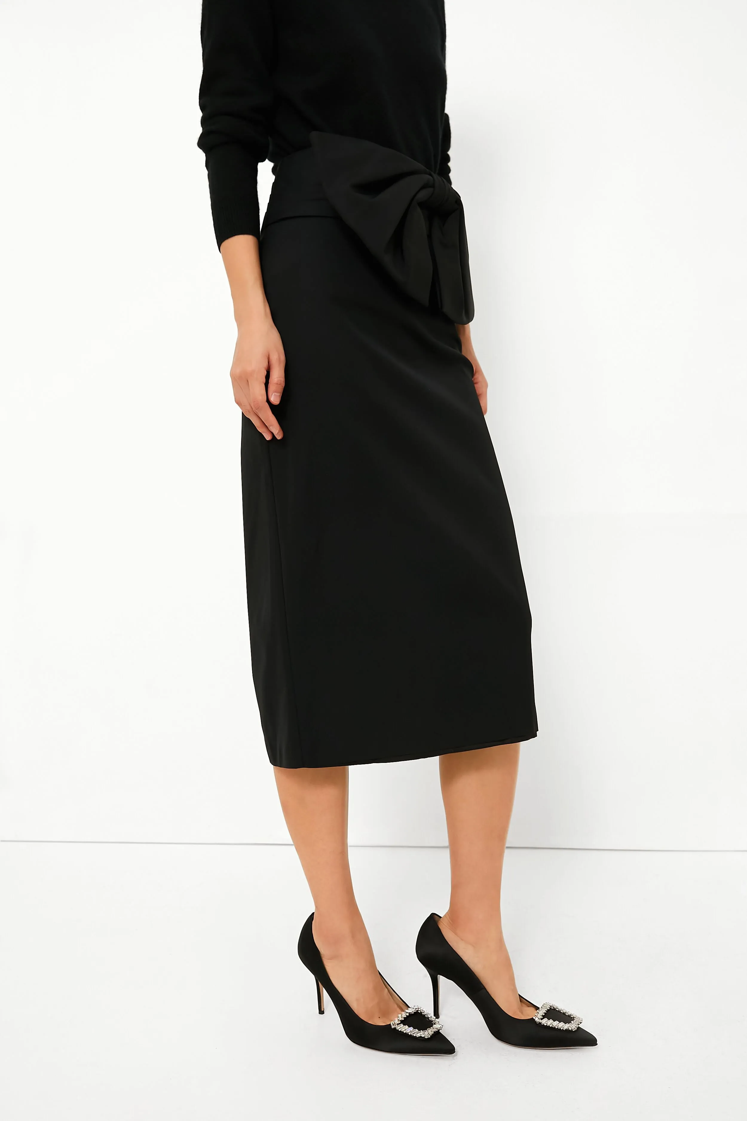 Black Bow Pencil Skirt