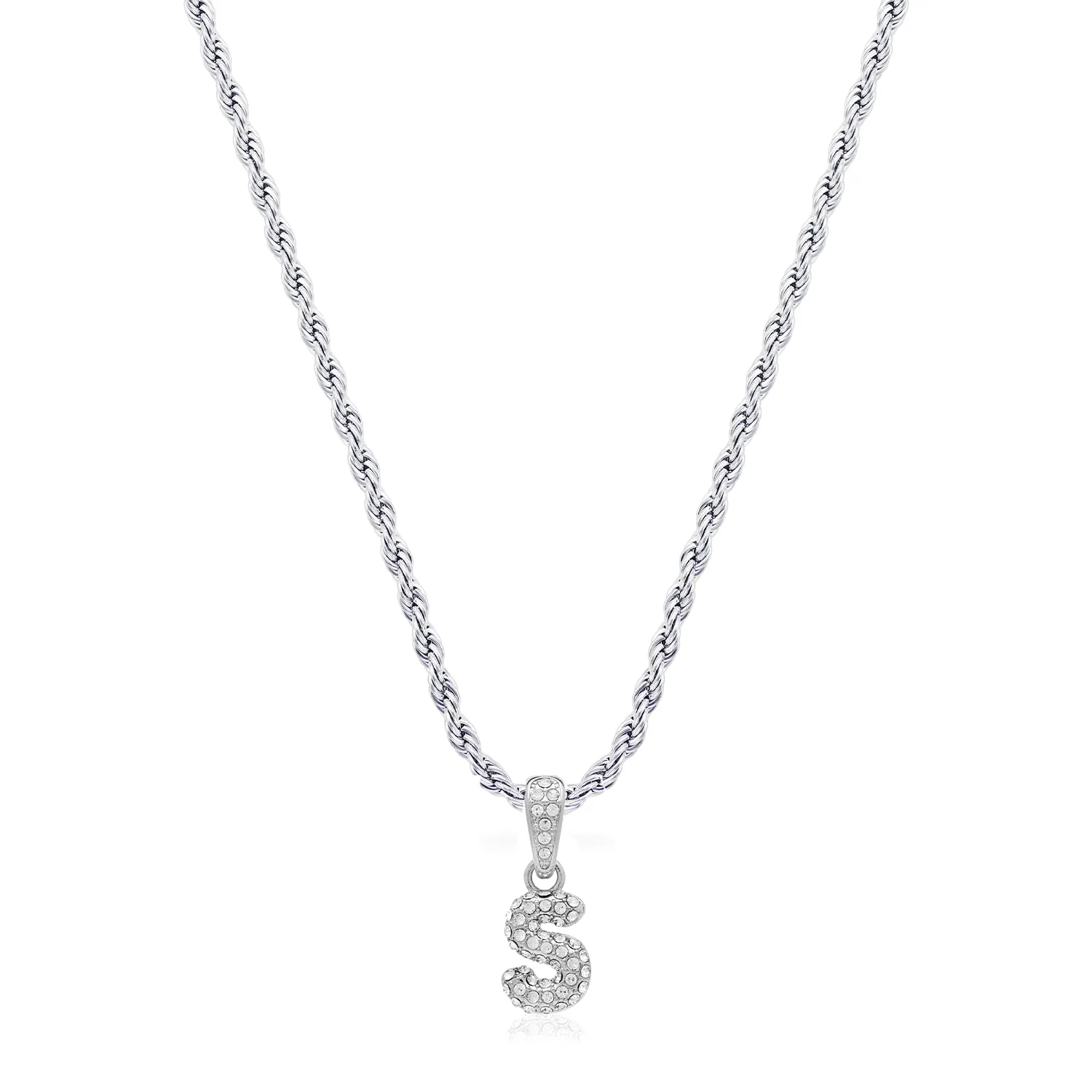 Bubble Initial Necklace (Silver)