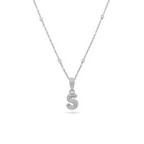 Bubble Initial Necklace (Silver)