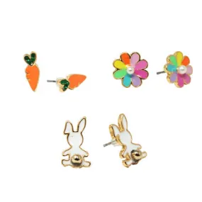 Bunny Garden Earring Set Of 3