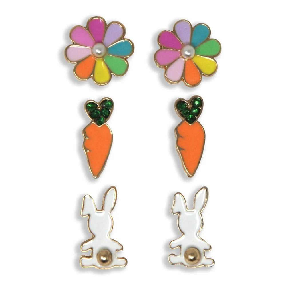 Bunny Garden Earrings Set Of 3