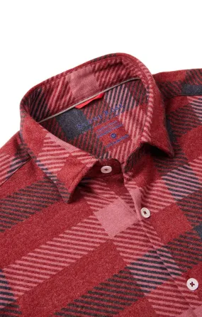 Burgundy Jumbo Plaid Jersey Shirt