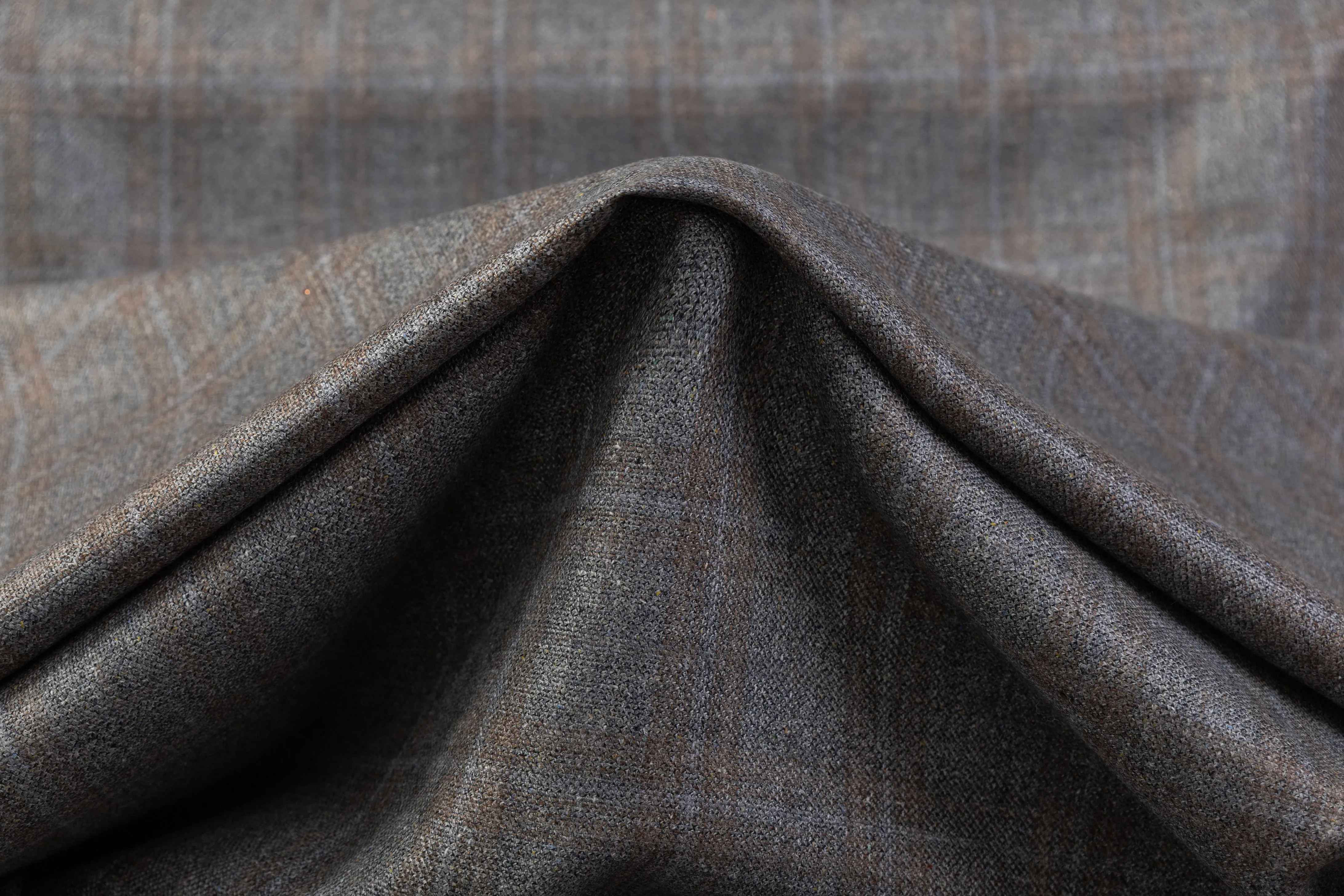 Checked Italian Wool Suiting - Cool Gray / Brown