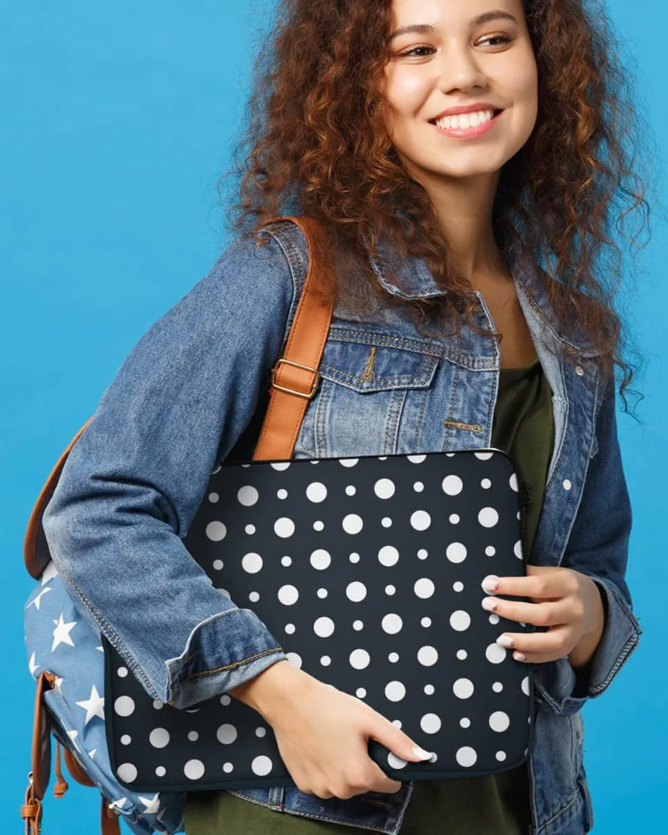 Cool Laptop Sleeve Bag With Polka Dots Design