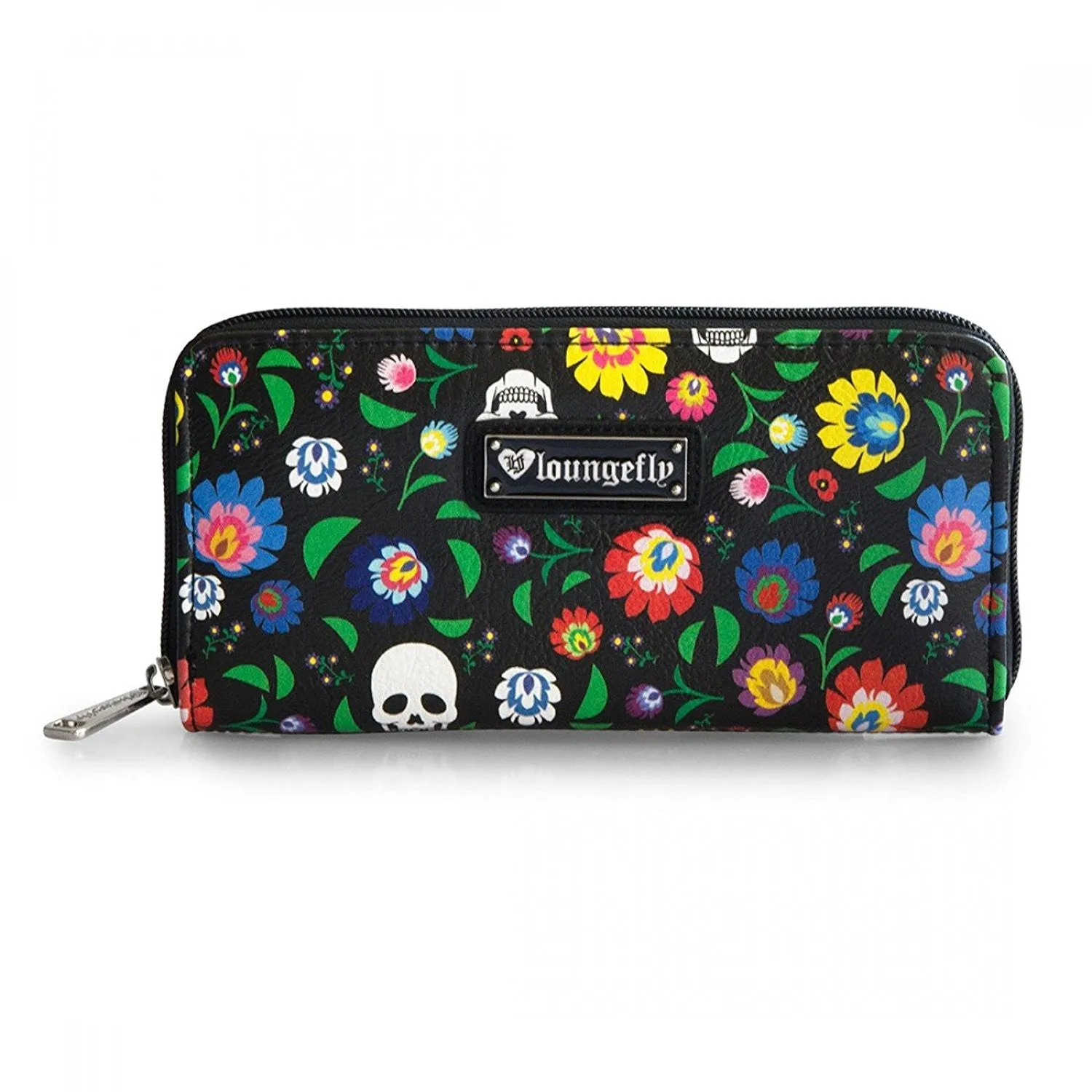 Floral & White Skull Print Tote & Wallet SET