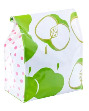 Freckled Sage Oilcloth Lunch Bag Mod Apple Green