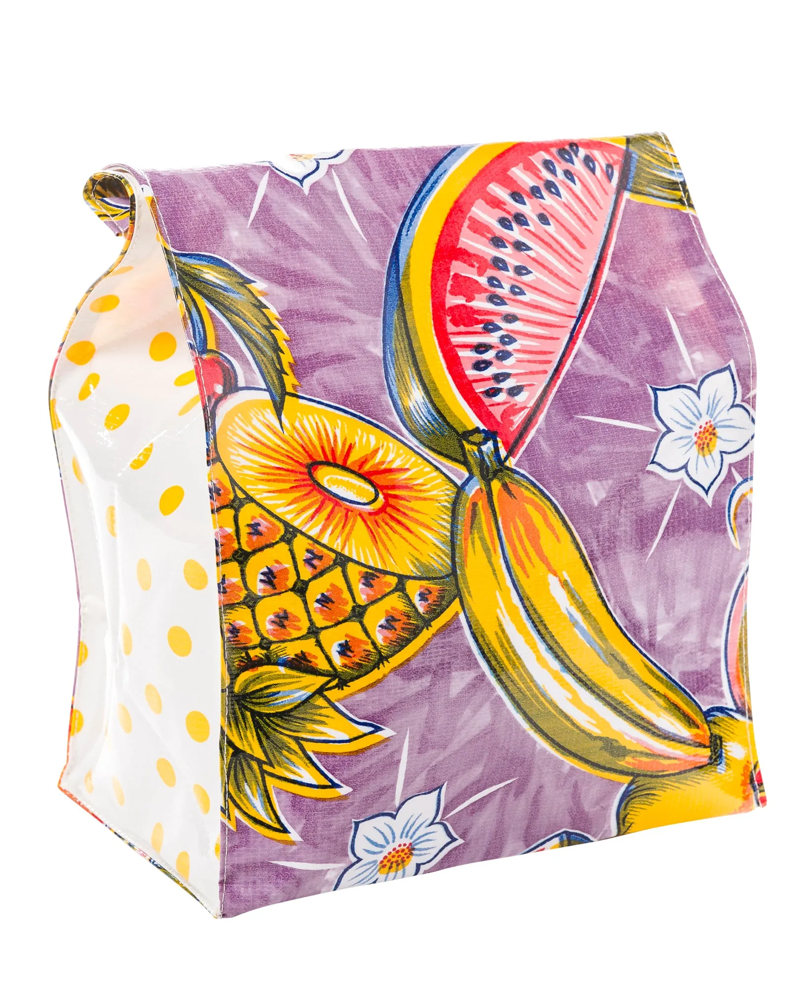 Freckled Sage Oilcloth Lunch Bag Sugarcane Purple