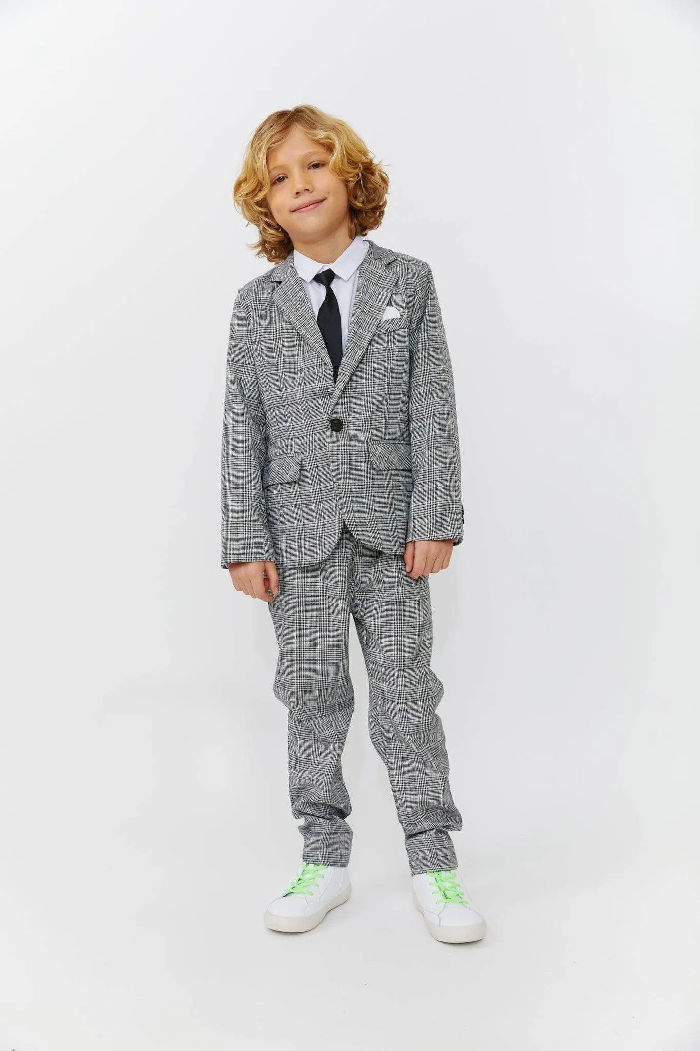 Gray Plaid Piece Suit