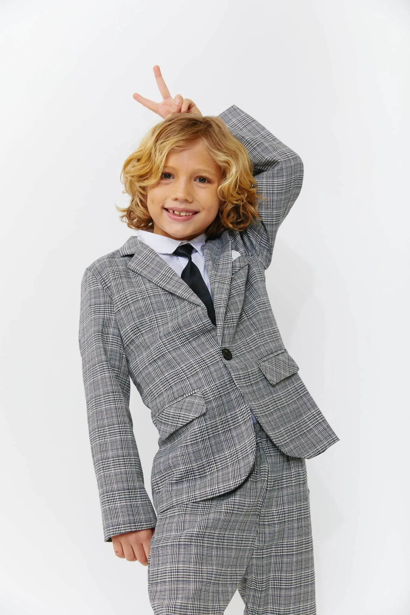 Gray Plaid Piece Suit