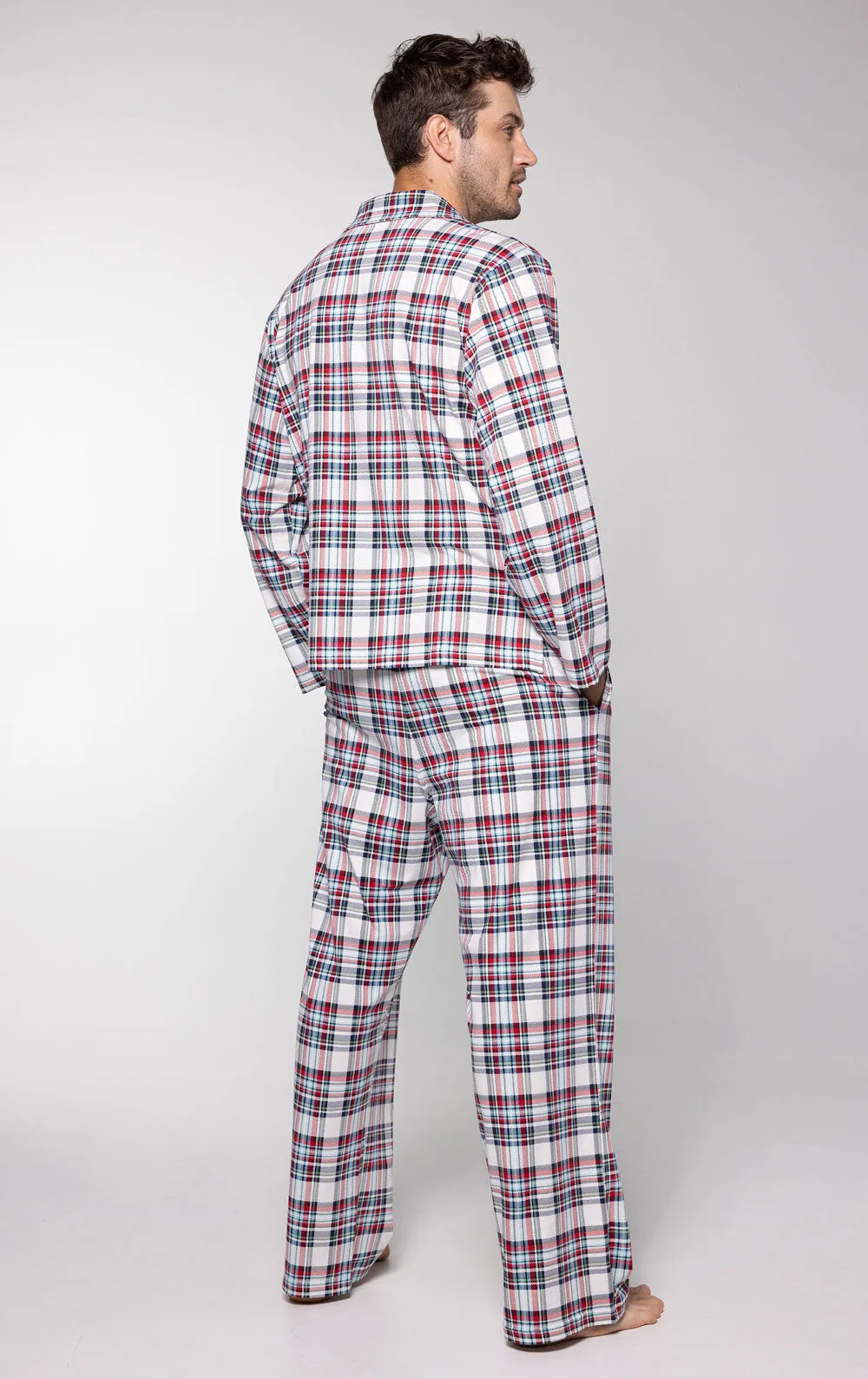 Hibernation Plaid Men’s Button-Front Pajamas - Pet & Owner