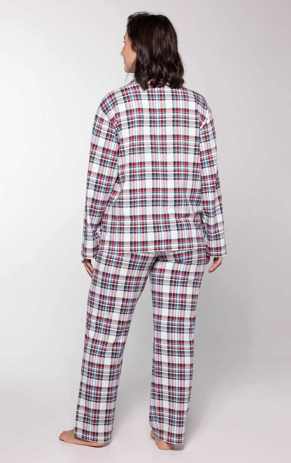 Hibernation Plaid Women's Button-Front Pajamas - Family Set