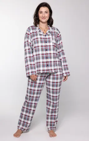 Hibernation Plaid Women's Button-Front Pajamas - Family Set