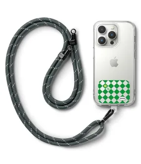 Holder Link Strap with Graphic Design TPU Tag | Tennis Club - Charcoal & Gray