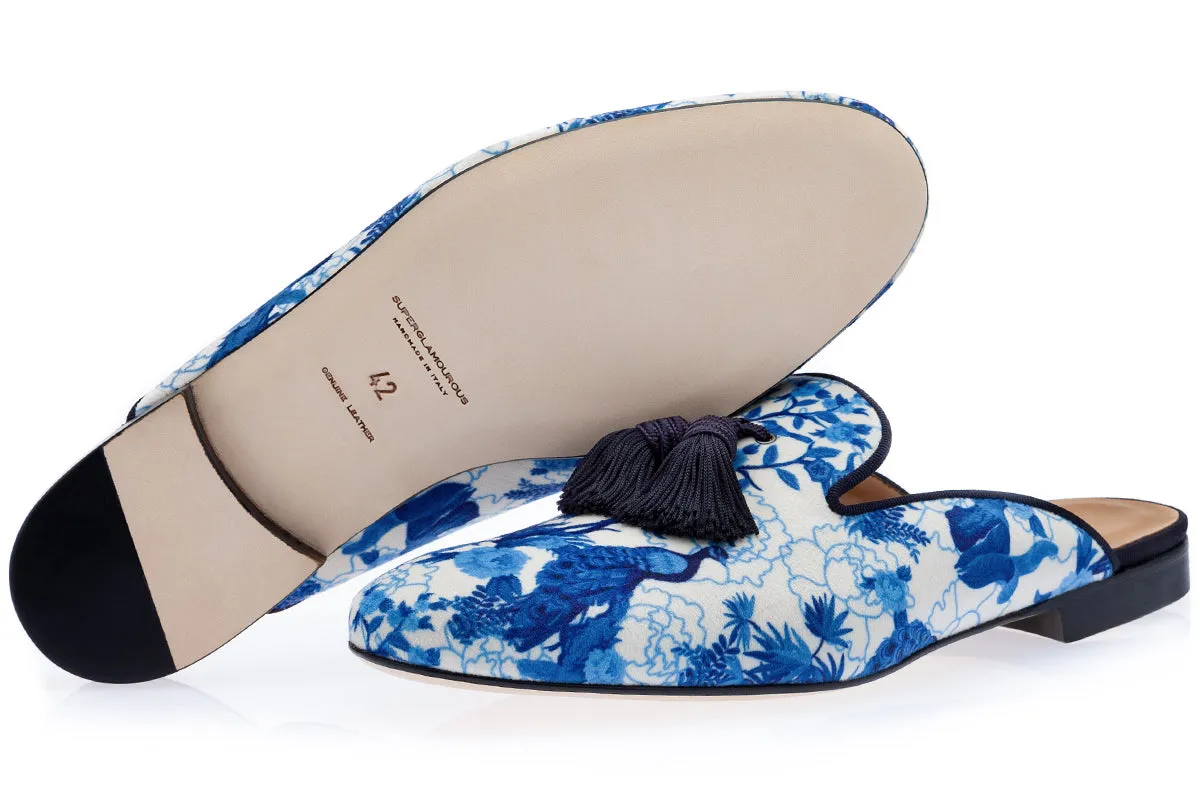 LOUIS CHINOISE NAVY MULES