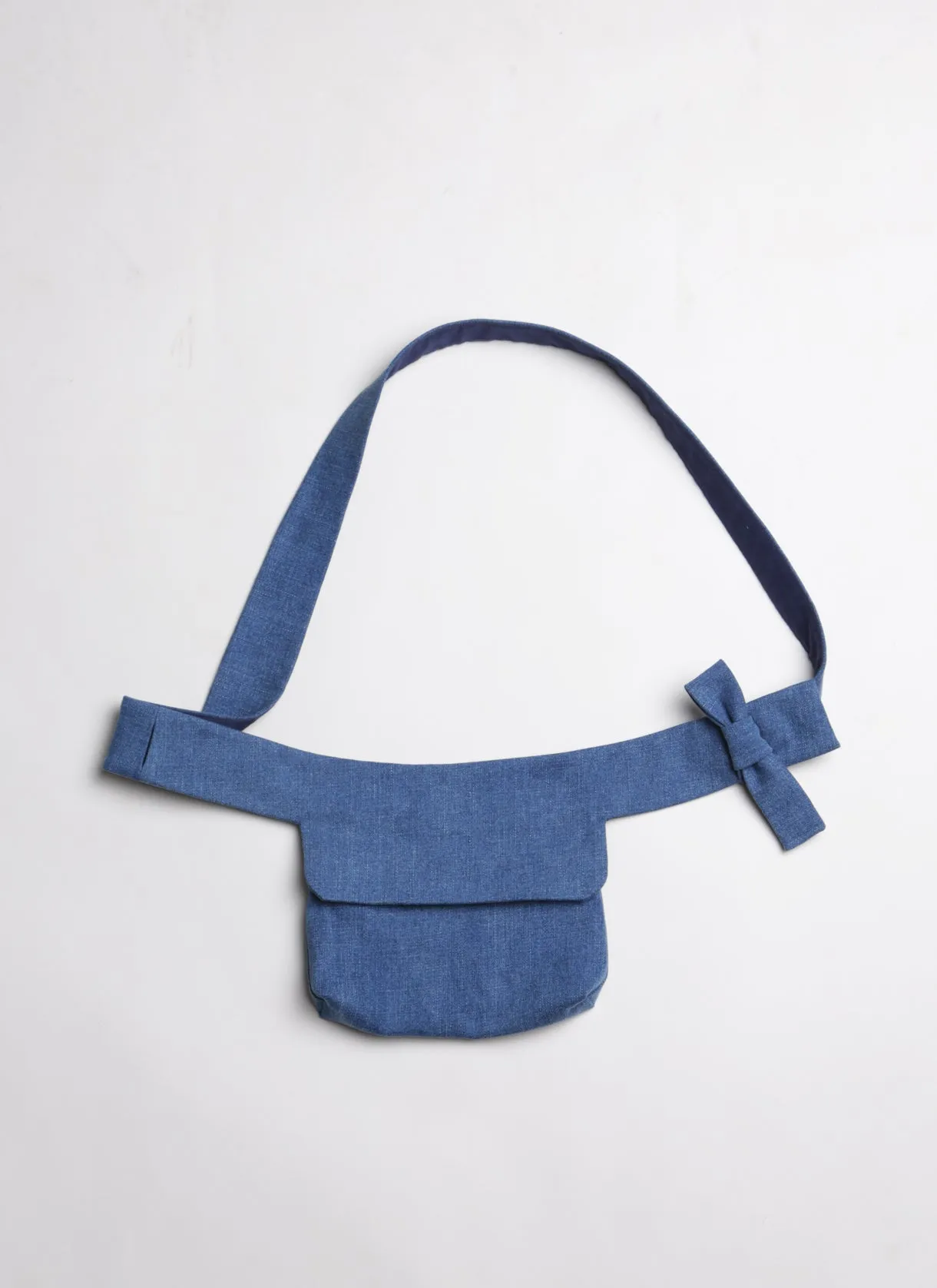 Multi Flow Denim Waist Belt Bicycle Bag - Light Blue