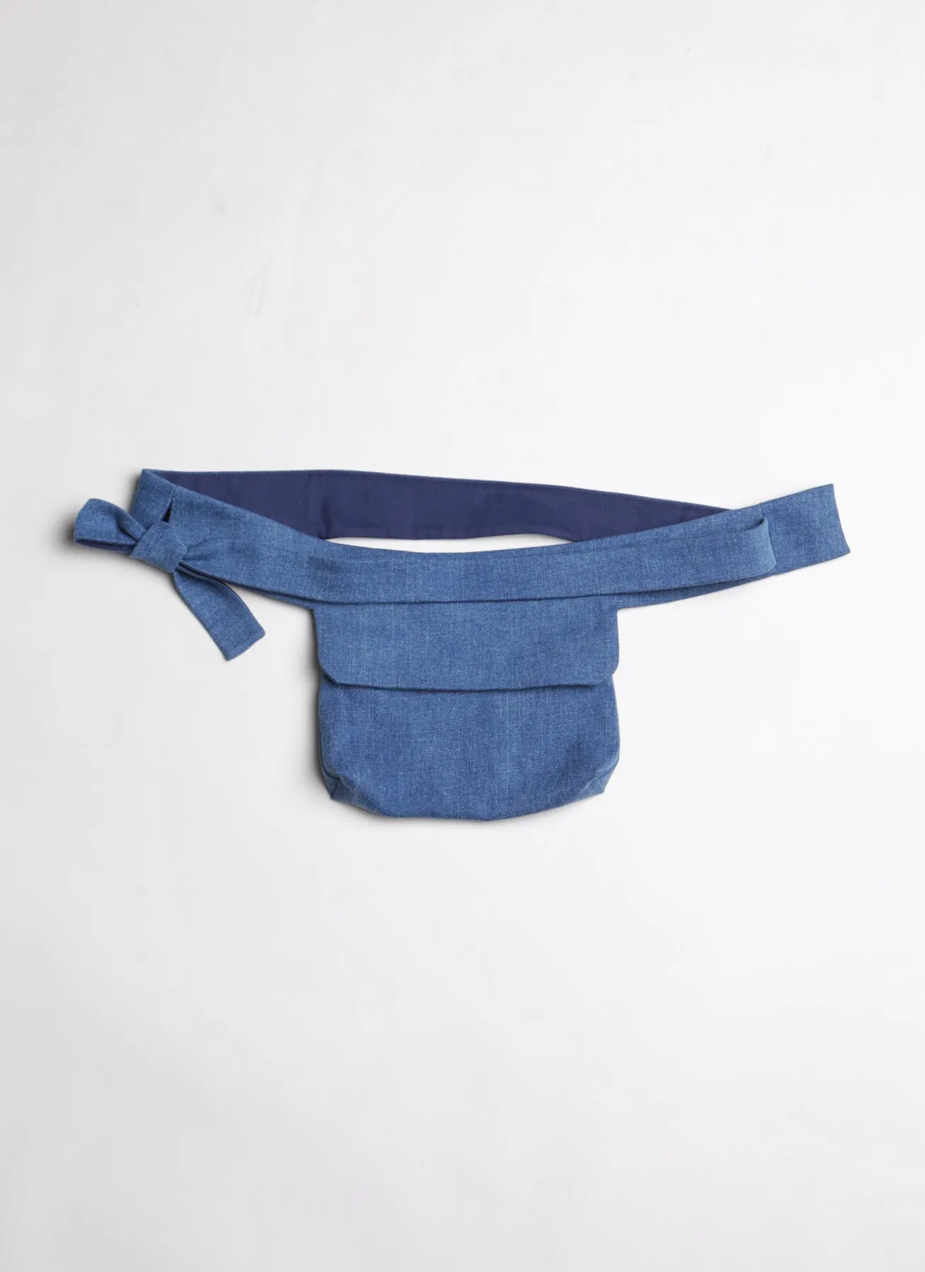 Multi Flow Denim Waist Belt Bicycle Bag - Light Blue