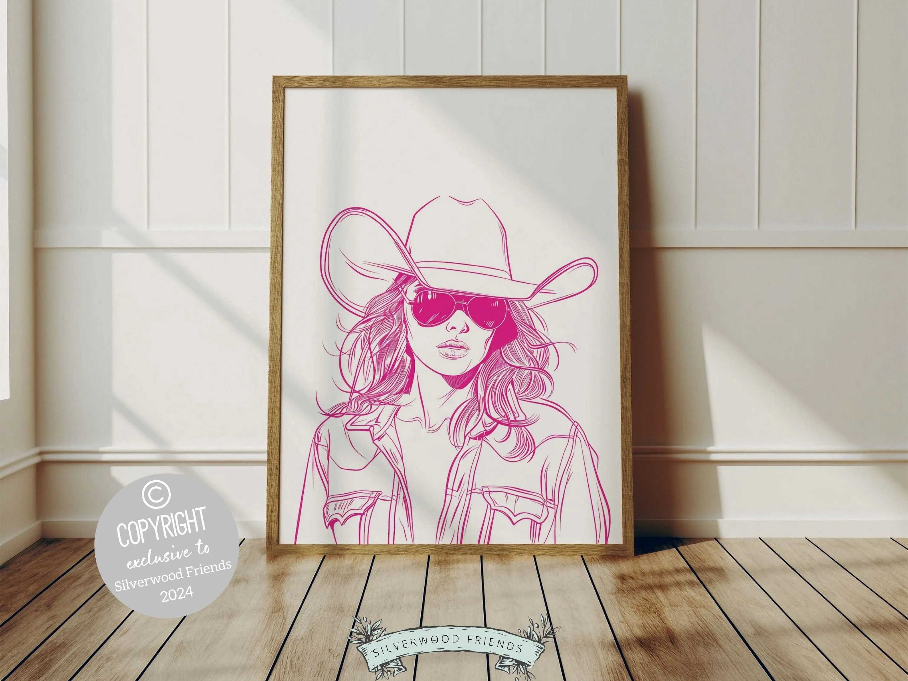 Pink Cowgirl Western Print - 001