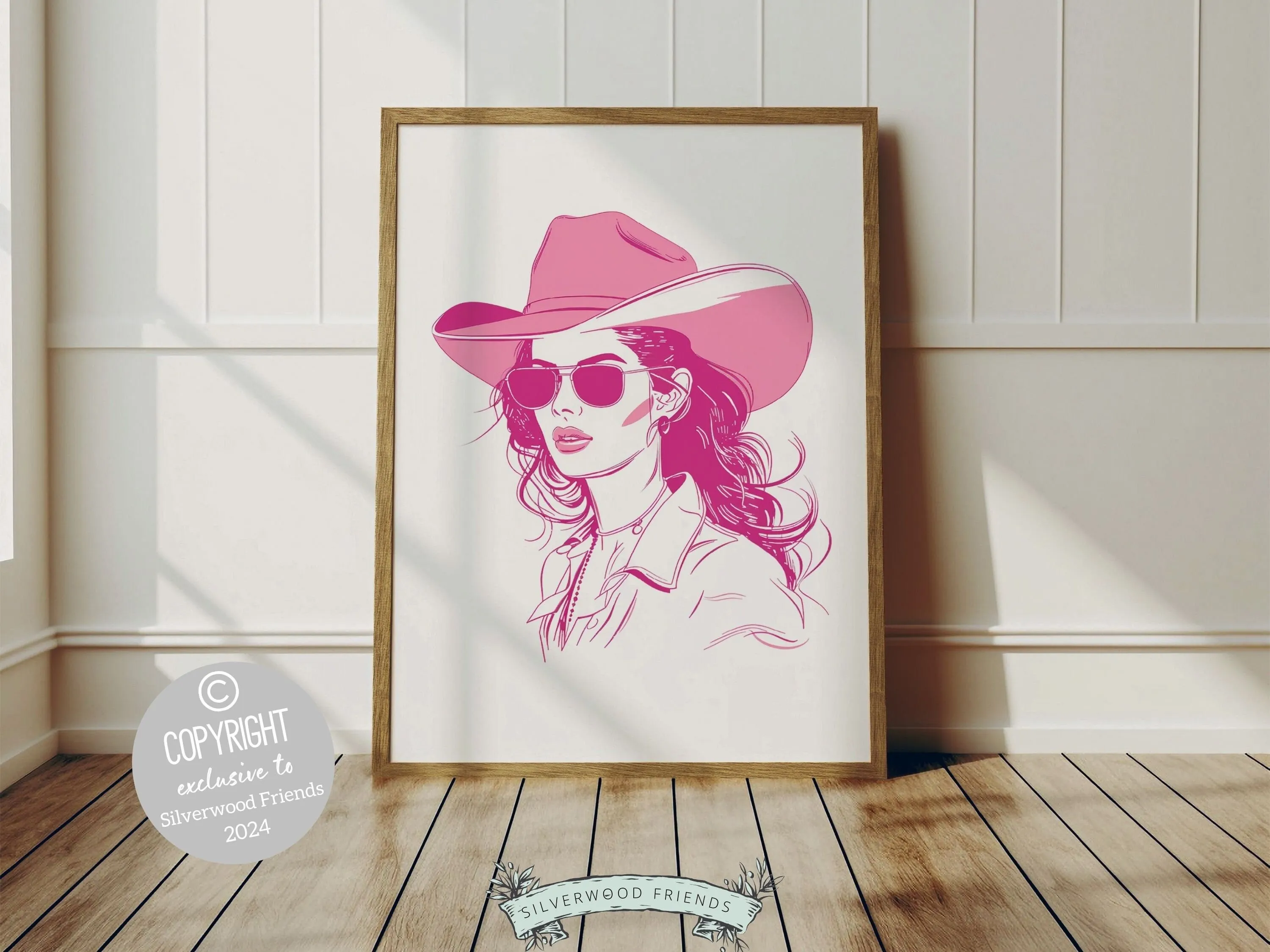 Pink Cowgirl Western Print - 004