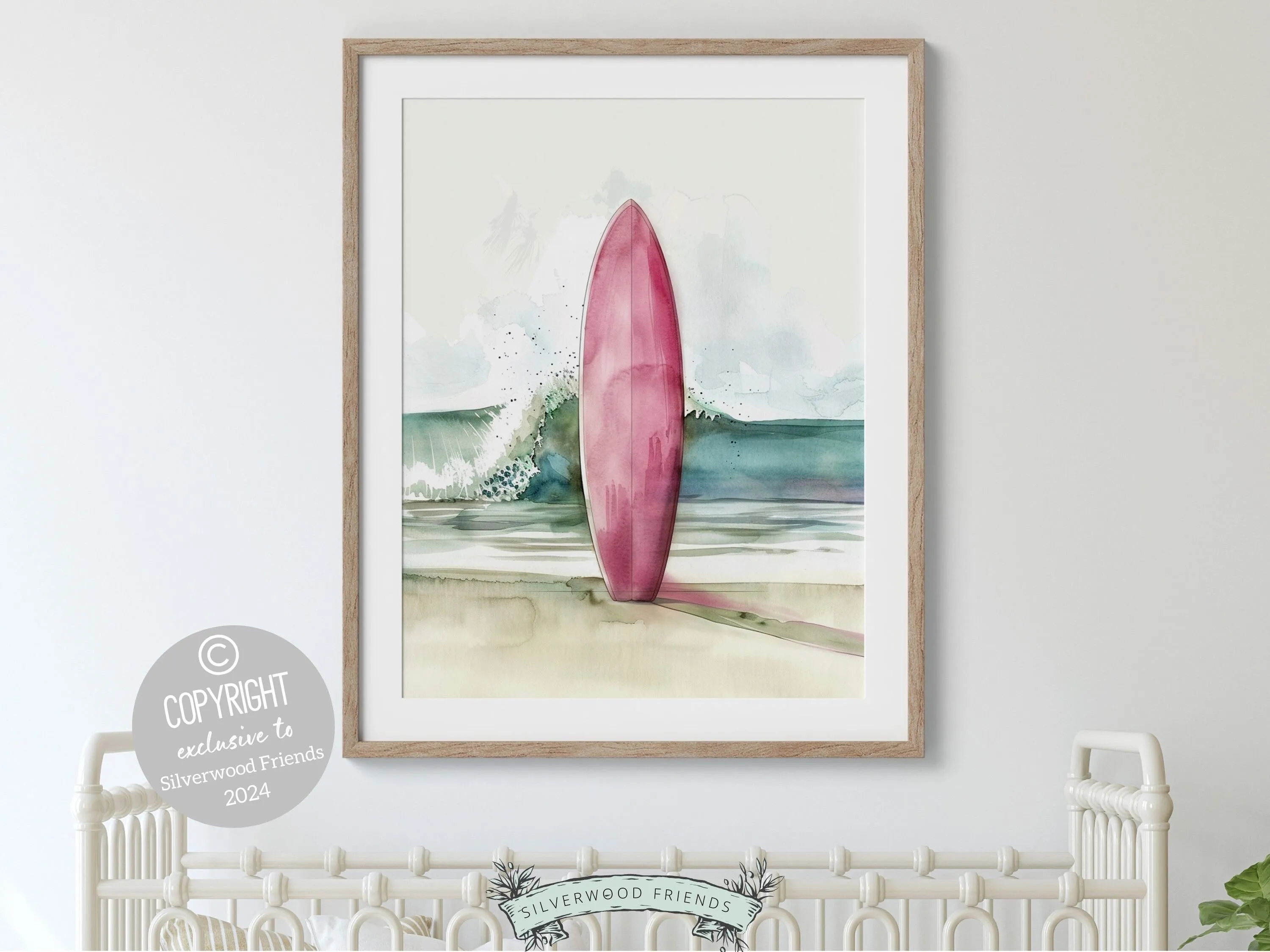 Pink Surfboard Print - 001