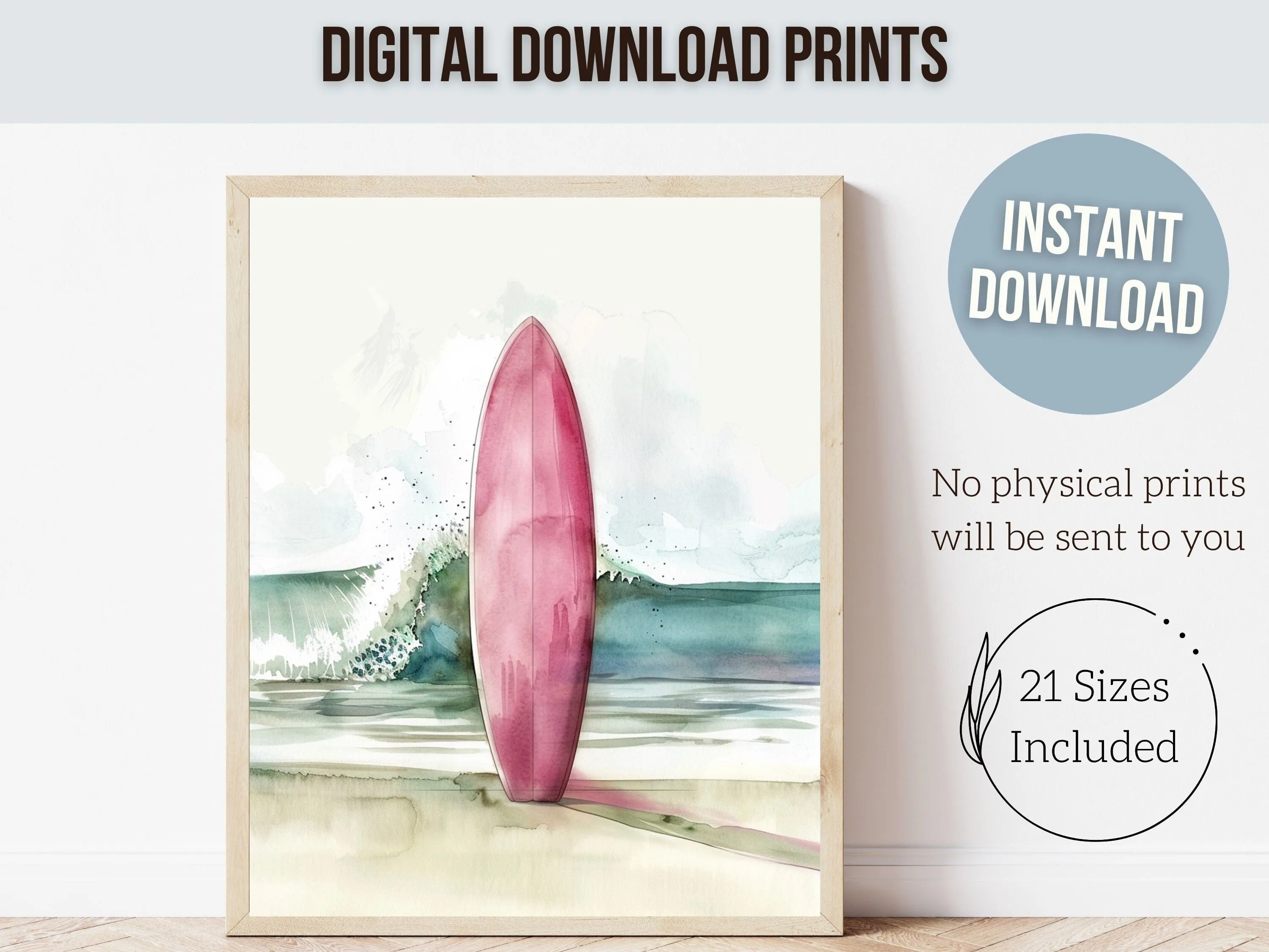 Pink Surfboard Print - 001