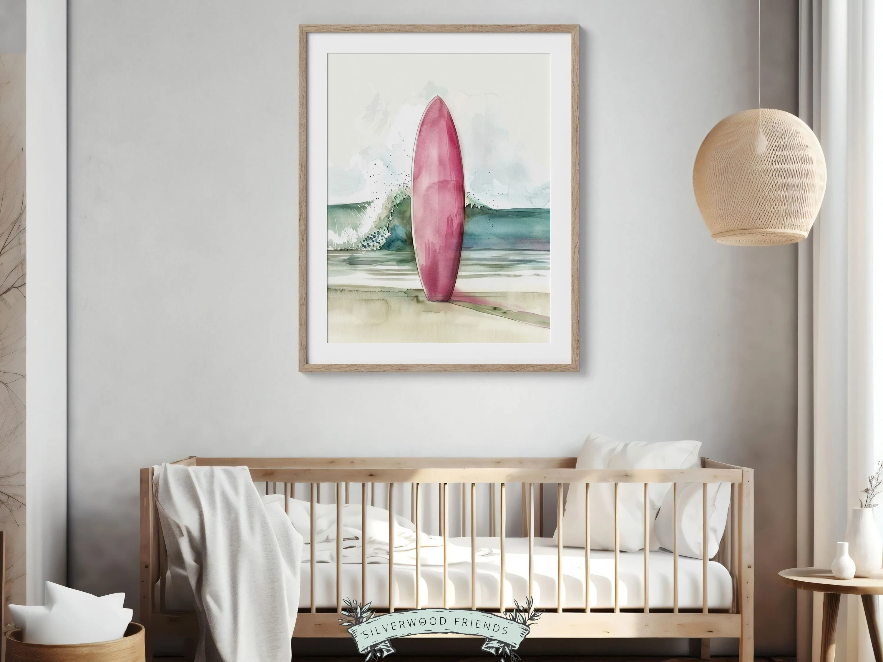 Pink Surfboard Print - 001