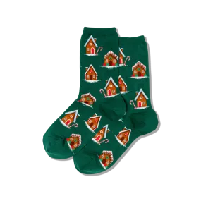 "Gingerbread Houses" Crew Socks by Hot Sox - Medium