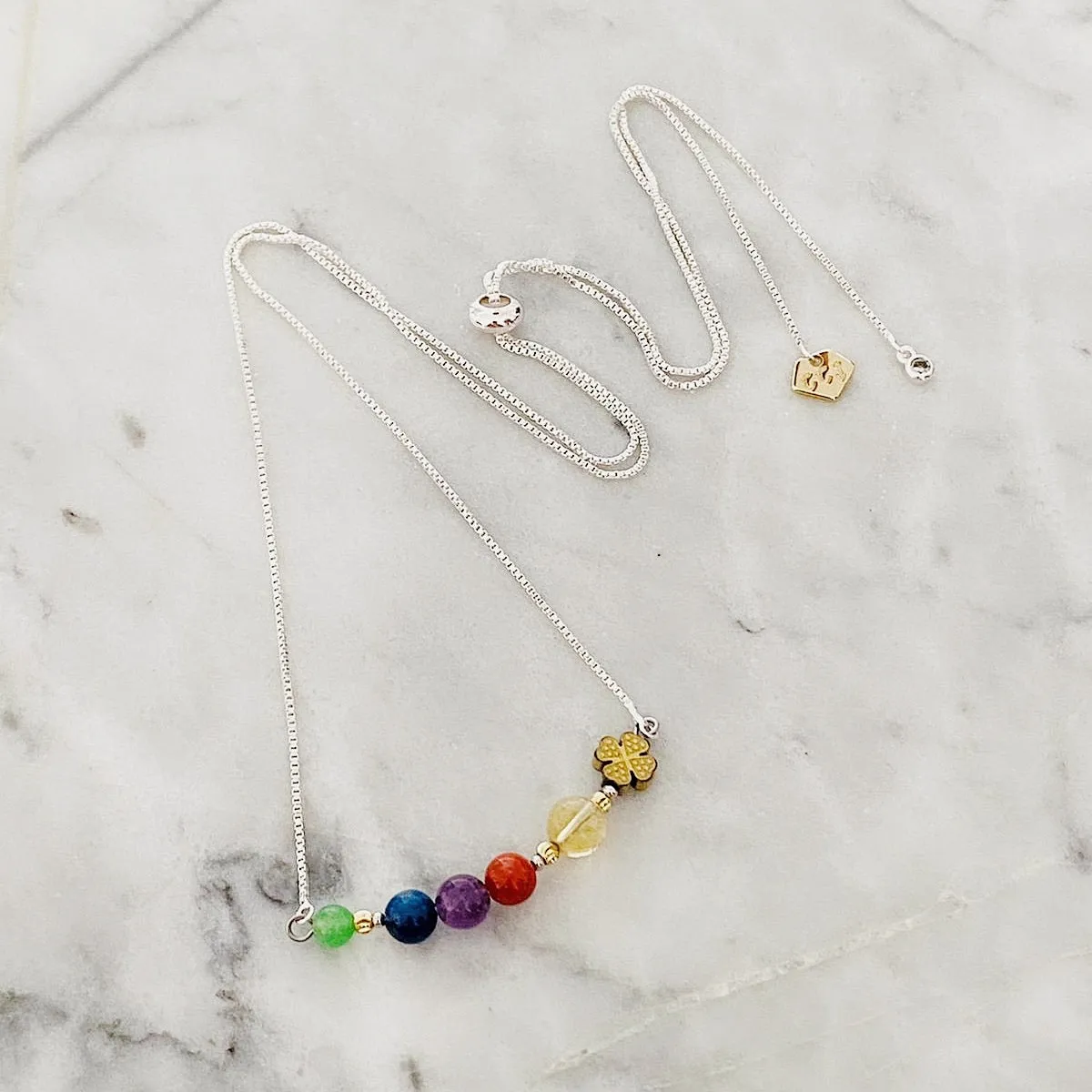 Rainbow Lucky Clover Necklace