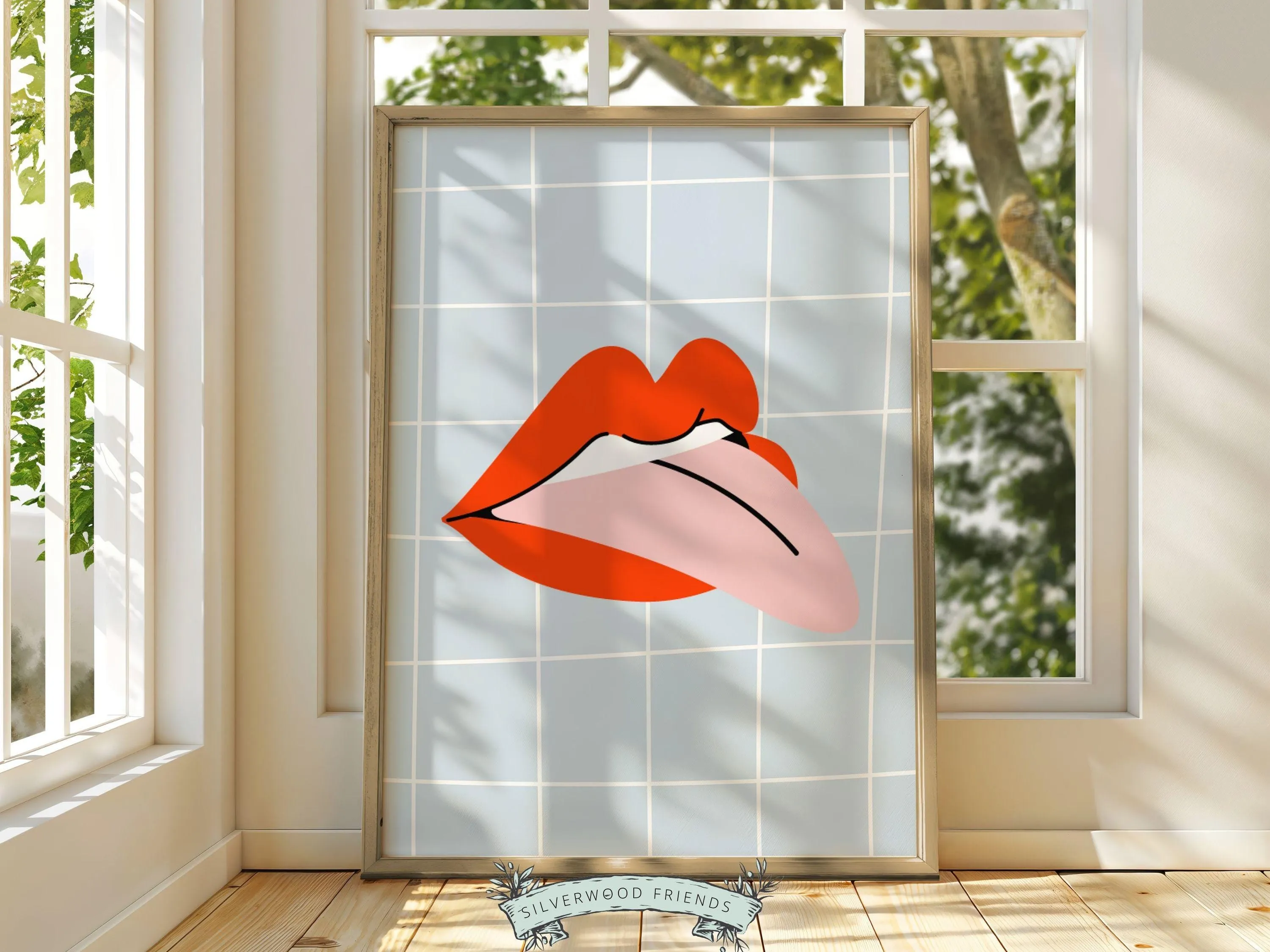 Red Lipstick Lips Print - 005