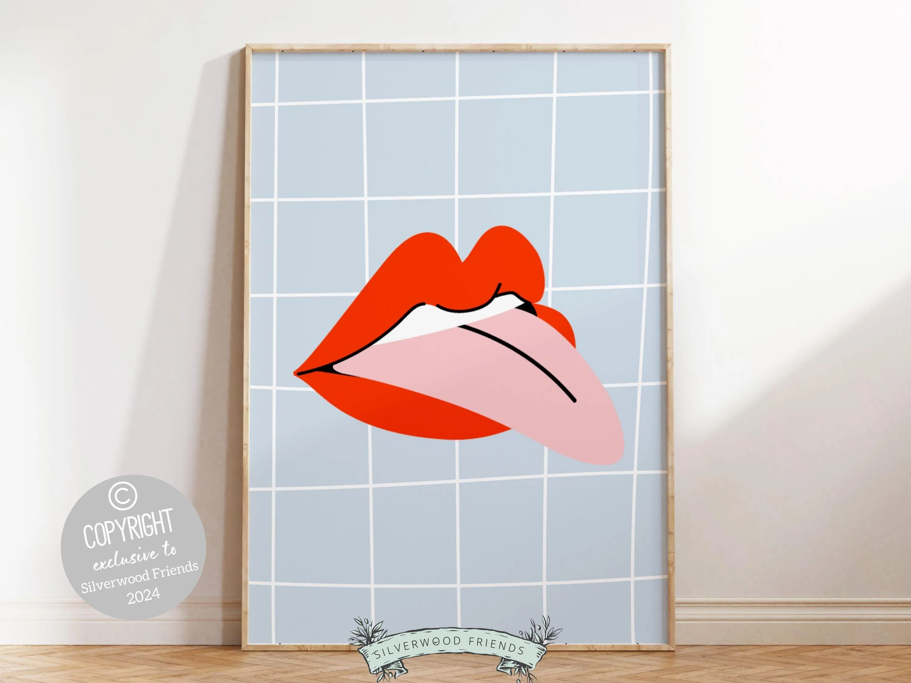 Red Lipstick Lips Print - 005