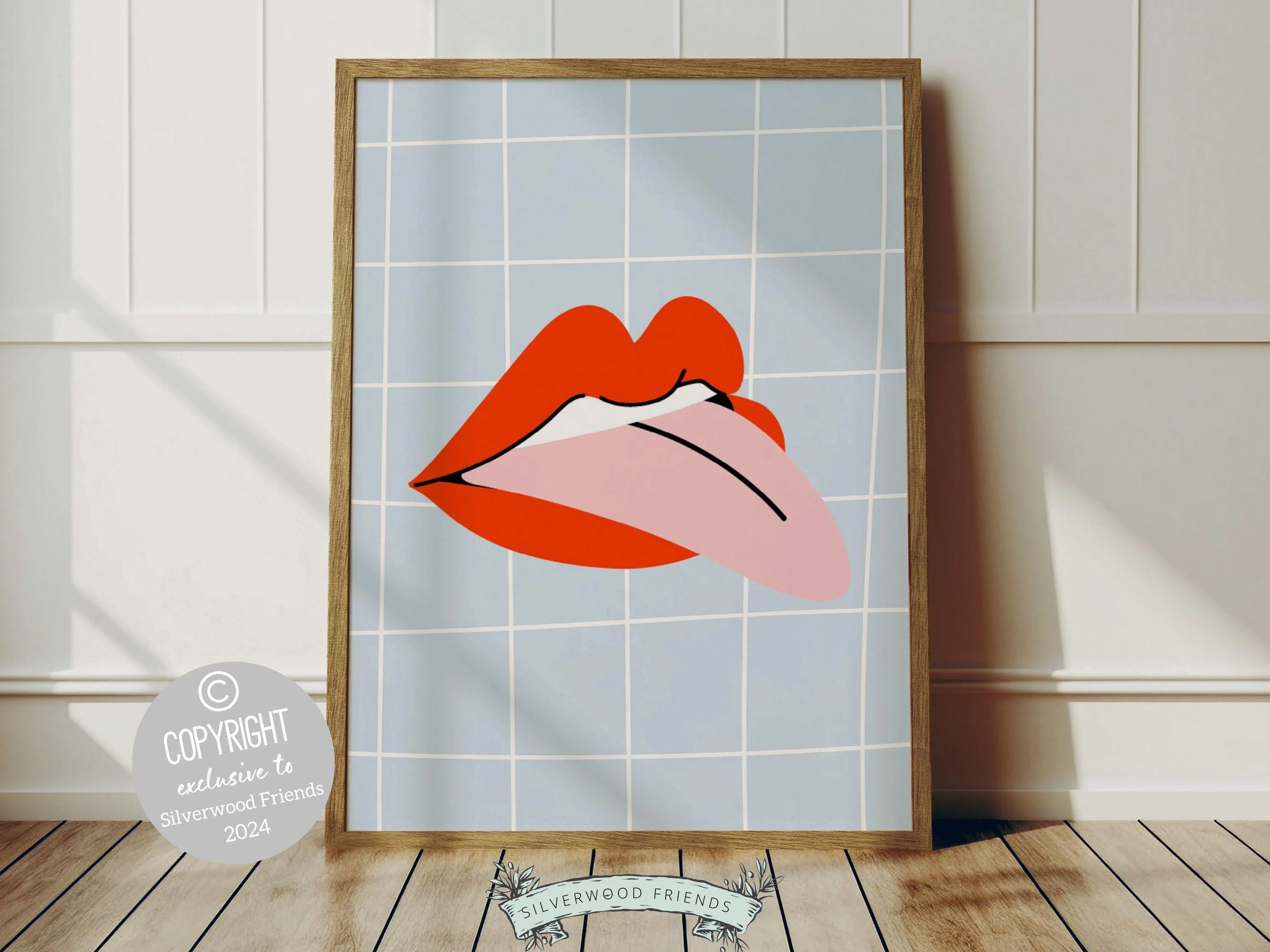 Red Lipstick Lips Print - 005