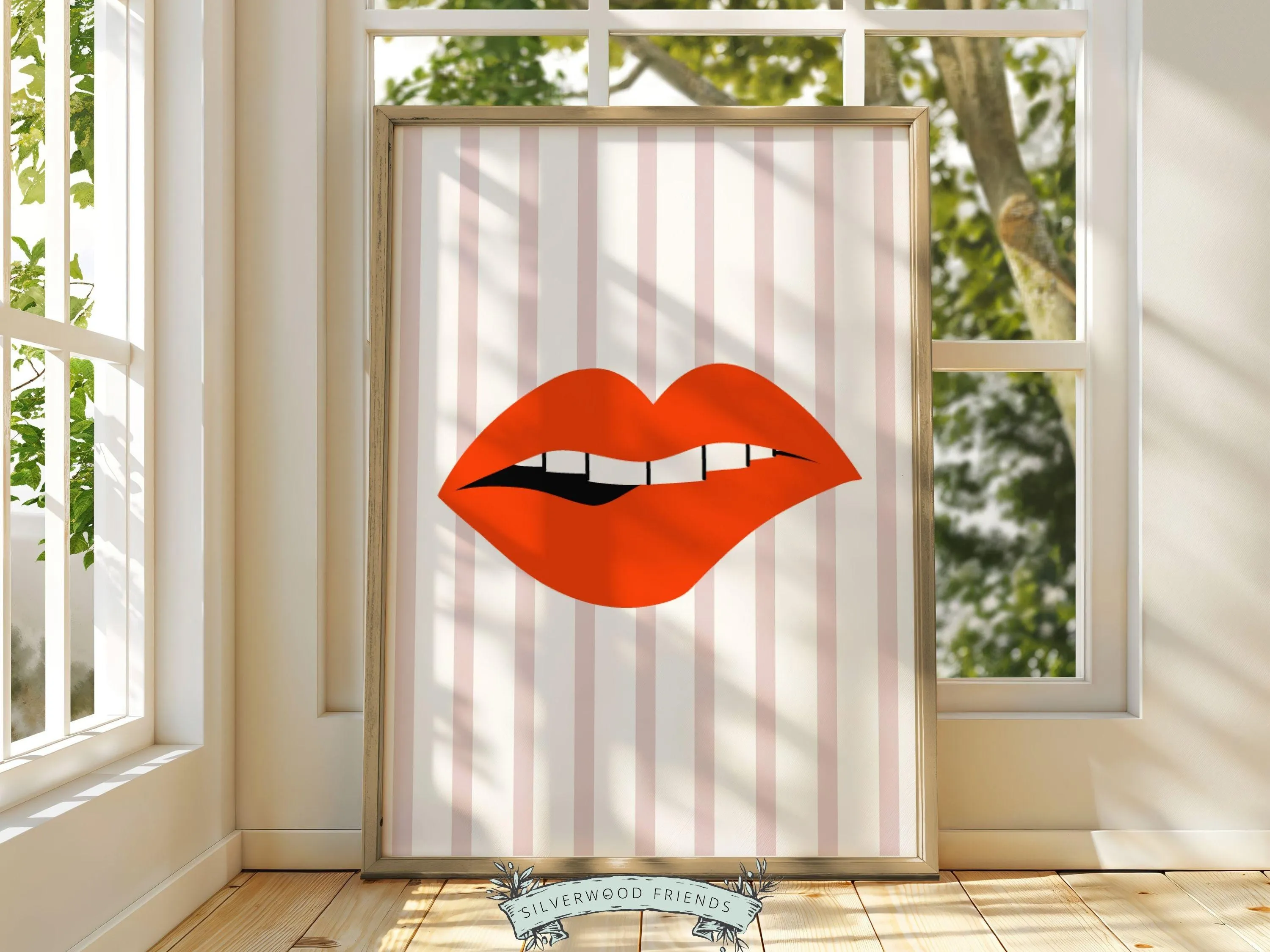 Red Lipstick Lips Print - 006