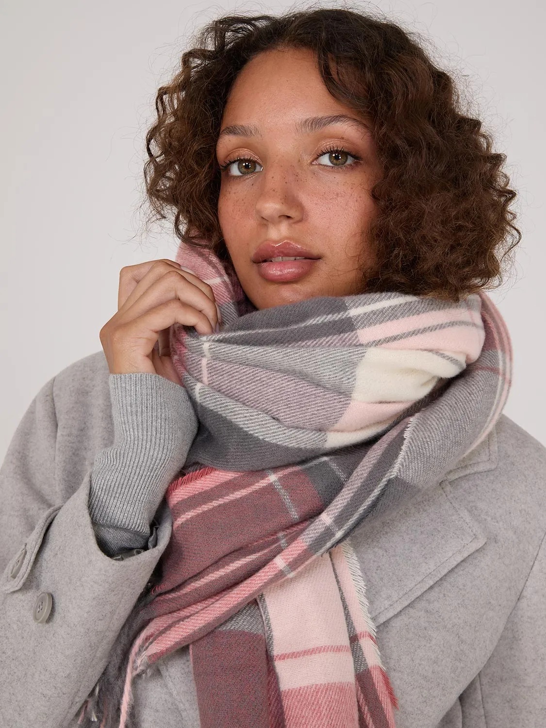 Soft Brushed Madras Plaid Scarf