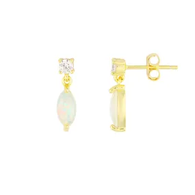 VERA OPAL STUDS GOLD