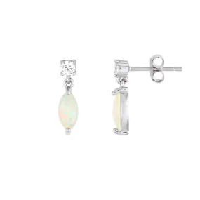 VERA OPAL STUDS SILVER