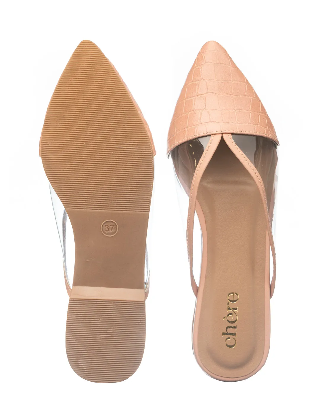 Women's Peach Pink Elegant Mules