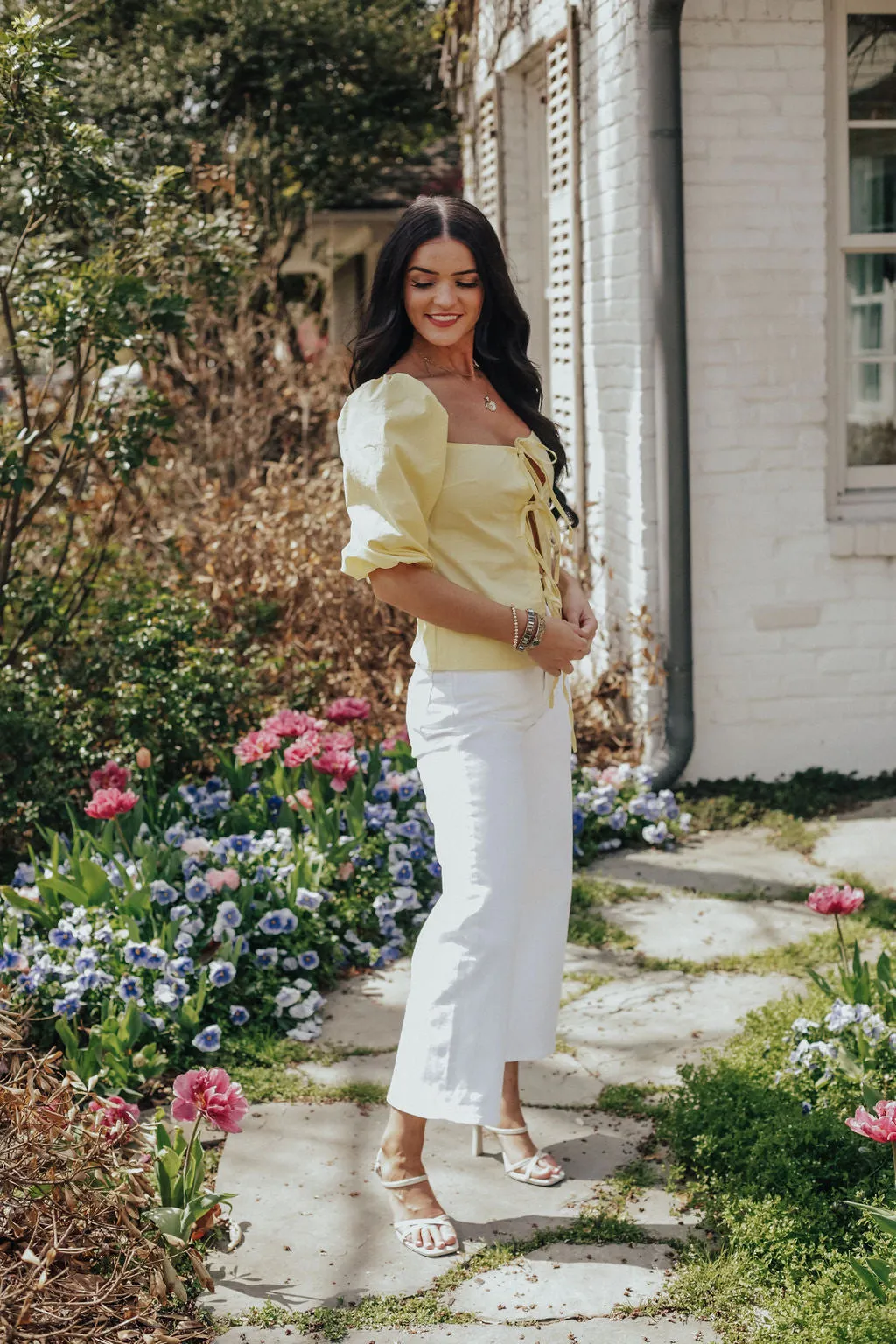 Yellow Front Tie Top